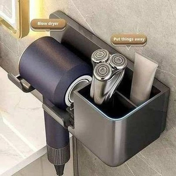 Hair Dryer Holder Wall Mounted Bathroom Shelf Storage