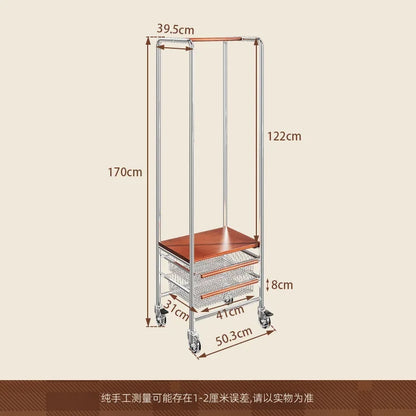 Hanger Shelf Storage, Standing Coat Rack, Garment Wheels Organizer, Wall Coat Rack