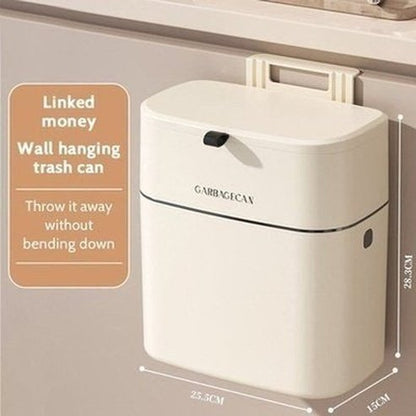 Wall Mounted Hanging Trash Can with Lid