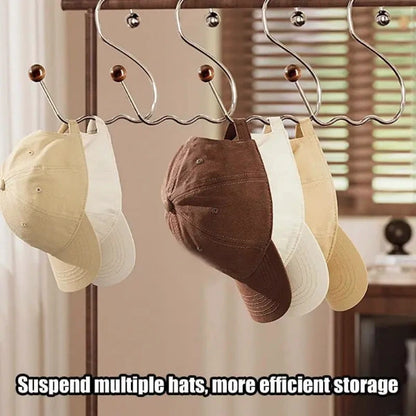 Hat Hanger Small Baseball Cap Organizer Slip-Resistant Bag Hooks Closet Mounted 
