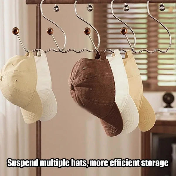 Hat Hanger Small Baseball Cap Organizer Slip-Resistant Bag Hooks Closet Mounted 