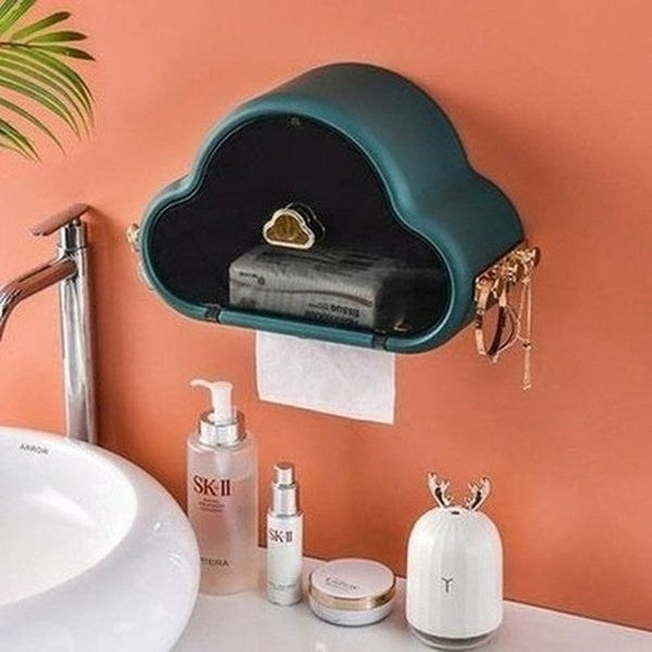 Cloud Shape Tissue Storage Box Bathroom Wall Mounted Multifunction Waterproof Paper Holder Face Towel Organizer Box. Bathroom Accessories. Type: Facial Tissue Holders.