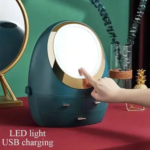 LED Desktop Makeup Organizer Box
