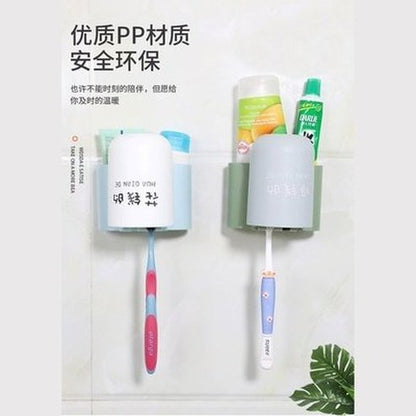 Plastic Wall Mount Toothbrush Rack Minimalist style toothbrush holder, bathroom punch-free toothbrush, toothpaste rack, Bathroom Accessories. Toothbrush Holders