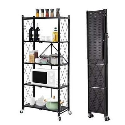 Strong and Secure Storage Shelving Rack with Wheels · Dondepiso
