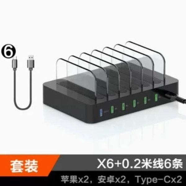 Kini 6-Port USB Charger: QC3.0 Power Delivery, Desktop Charging Station