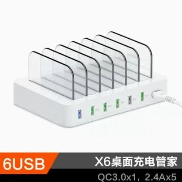 Kini 6-Port USB Charger: QC3.0 Power Delivery, Desktop Charging Station
