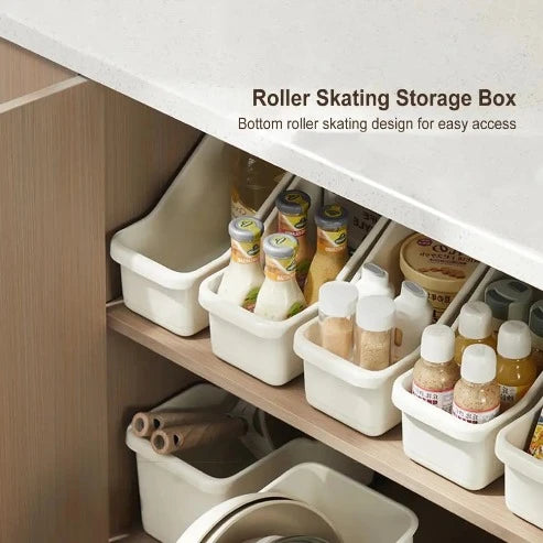 Kitchen Cabinet Organizer with Rollers: U-Shaped Design for Efficiency