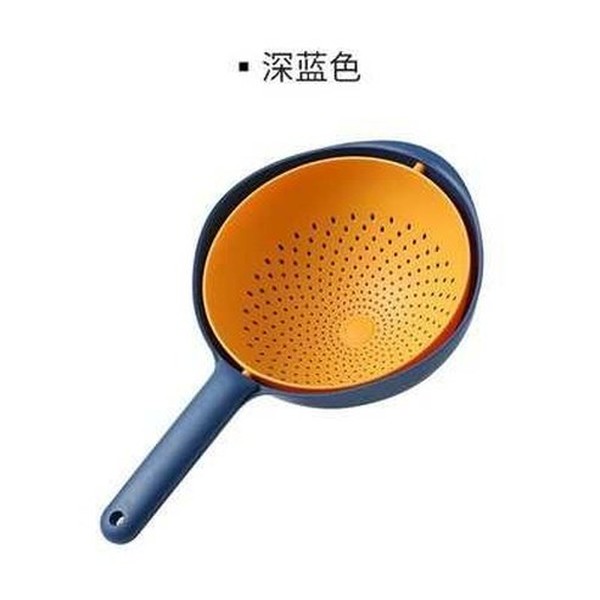 Kitchen Double Layer Plastic Drain Basket with Handle