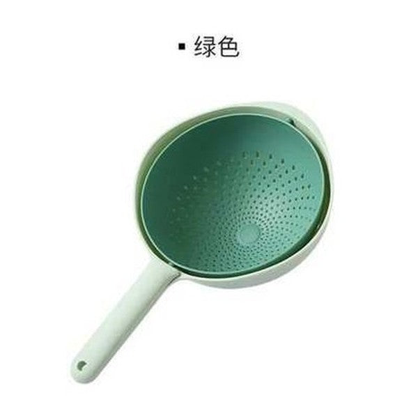 Kitchen Double Layer Plastic Drain Basket with Handle