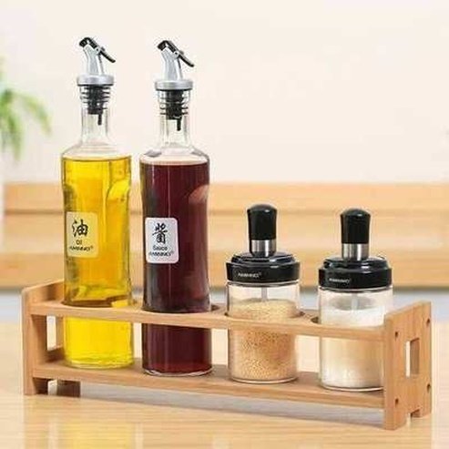 Kitchen Oil Bottle Seasoning Bottle Rack Spice Jars