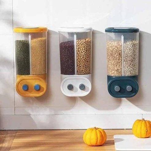 Kitchen Rice Dispenser Wall-mounted Food Storage Containers
