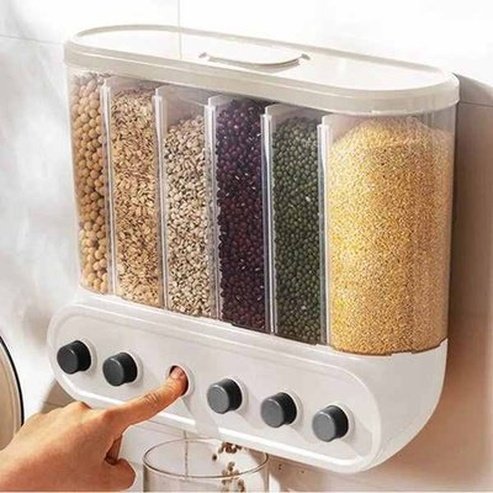 Kitchen Rice Dispenser Wall-mounted Food Storage Containers