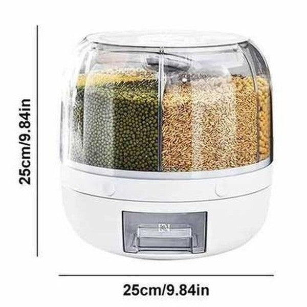Kitchen Rotating Cereal Dispenser Rice Storage Food Organizer
