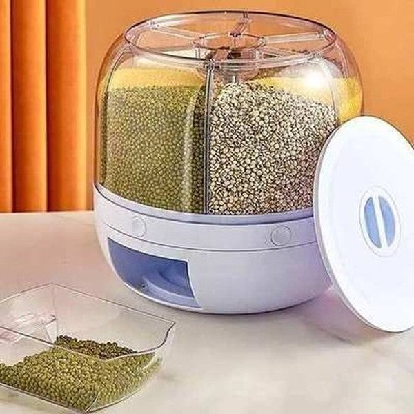 Kitchen Rotating Cereal Dispenser Rice Storage Food Organizer