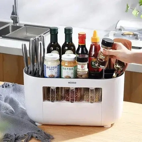 Kitchen Seasoning Storage Rack and Knife Holder