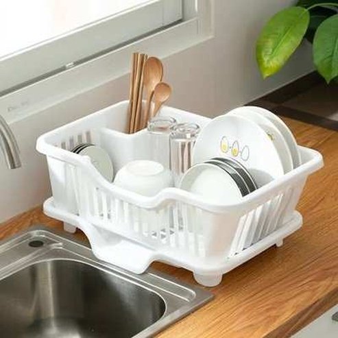 Kitchen Utensils Drainer Rack with Drain Board