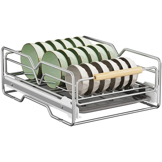 Kitchen Pull-out Dish Rack, Stainless Steel Drawer Drying Rack