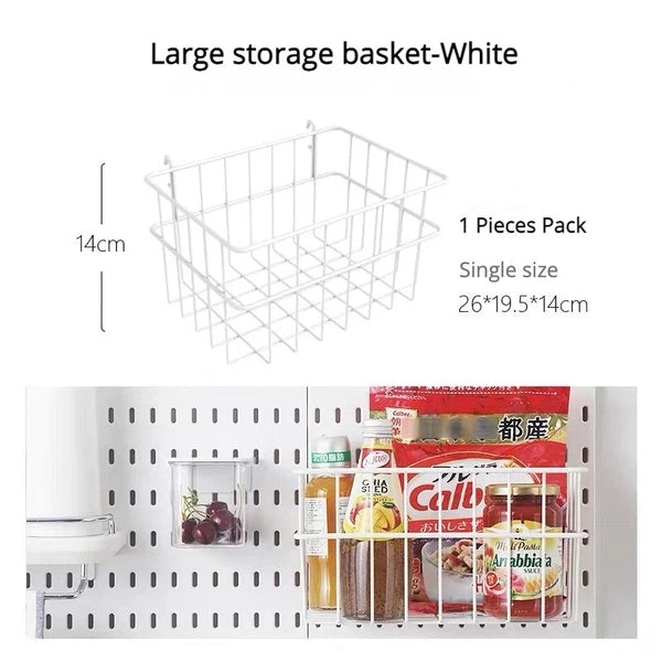 Kitchen Storage Rack Wall Mount Pegboard Combination with Hanger Hooks
