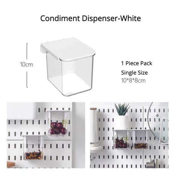 Kitchen Storage Rack Wall Mount Pegboard Combination with Hanger Hooks