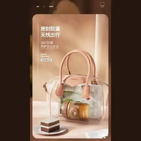 LINE FRIENDS Kawaii Anime Brown Glass Straw Cup