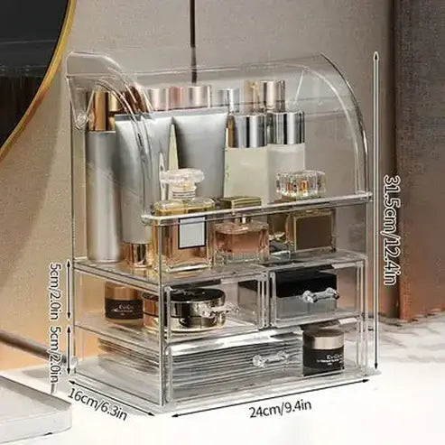 Large Capacity Clear Acrylic Cosmetic Drawer Organizer
