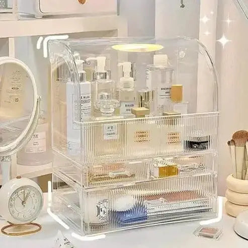 Large Capacity Clear Acrylic Cosmetic Drawer Organizer