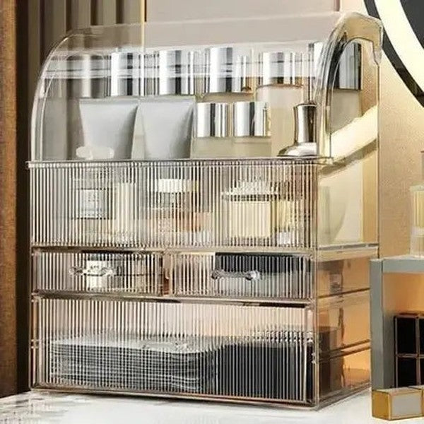 Large Capacity Clear Acrylic Cosmetic Drawer Organizer