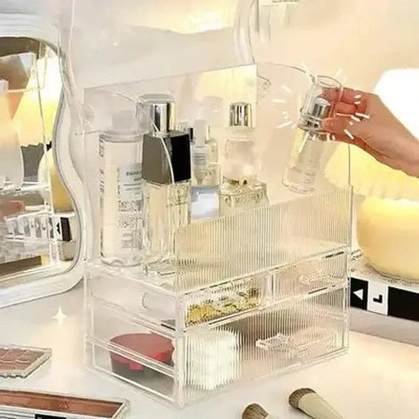 Large Capacity Clear Acrylic Cosmetic Drawer Organizer