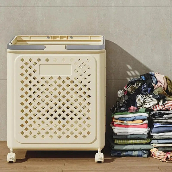 Laundry Basket with Wheels Foldable Laundry Sorter Cart