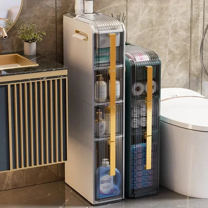 Light Luxury Bathroom Sandwich Cabinet Storage Rack, Slim Storage Cart