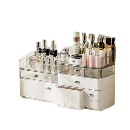 Makeup Storage Box, Cosmetic Organizer Box Large Capacity Dustproof Desktop Drawer