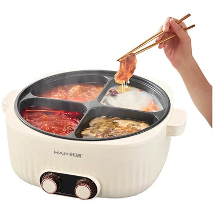 Mandarin Ducks Electric Hot Pot – Four Palace Grid Household Steaming