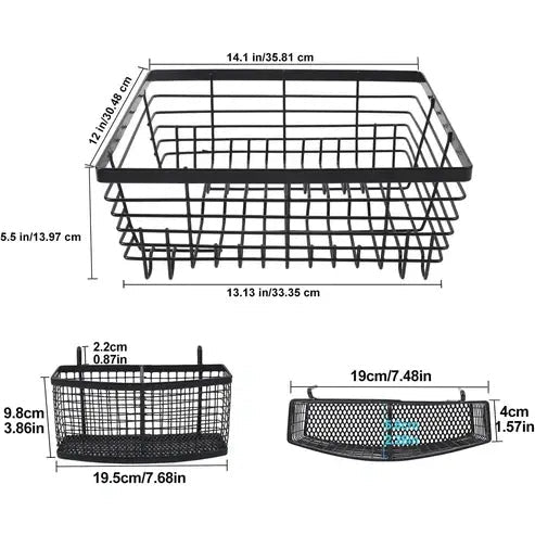 Metal Dish Drying Rack with Silverware Basket