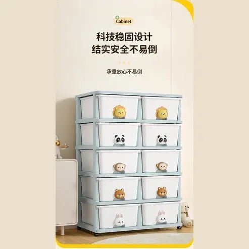 Mobile Plastic Sundries Storage Drawers Cabinet with Wheels