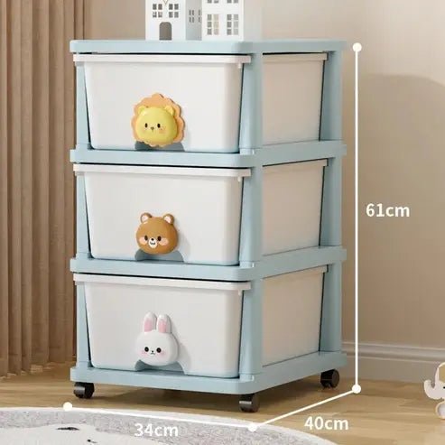 Mobile Plastic Sundries Storage Drawers Cabinet with Wheels