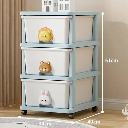 Mobile Plastic Sundries Storage Drawers Cabinet with Wheels