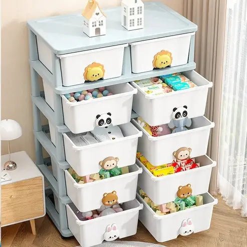 Mobile Plastic Sundries Storage Drawers Cabinet with Wheels