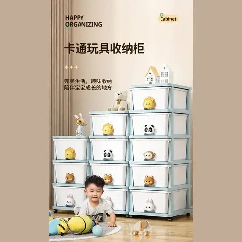 Mobile Plastic Sundries Storage Drawers Cabinet with Wheels