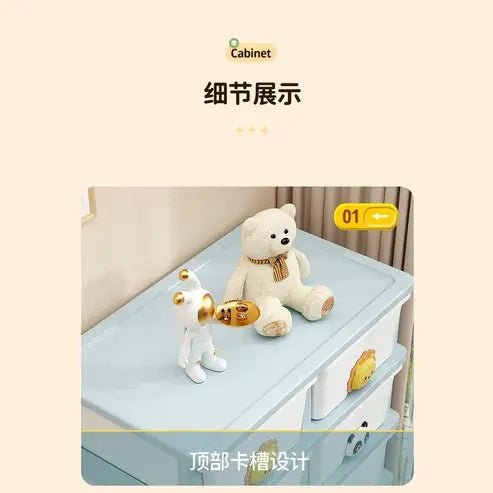 Mobile Plastic Sundries Storage Drawers Cabinet with Wheels