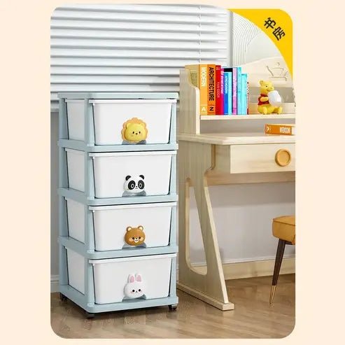 Mobile Plastic Sundries Storage Drawers Cabinet with Wheels