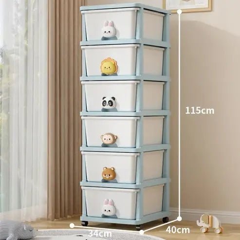 Mobile Plastic Sundries Storage Drawers Cabinet with Wheels