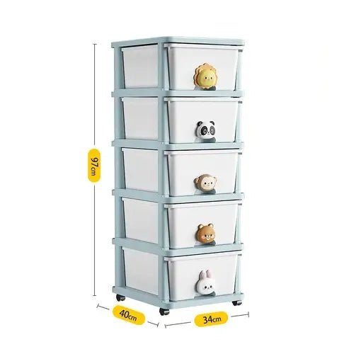 Mobile Plastic Sundries Storage Drawers Cabinet with Wheels