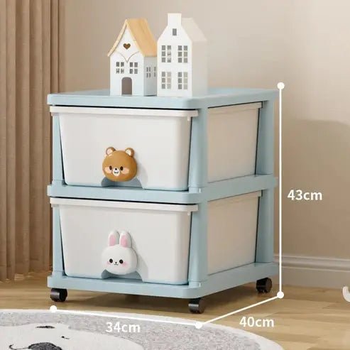 Mobile Plastic Sundries Storage Drawers Cabinet with Wheels