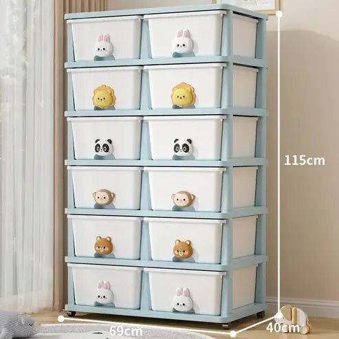 Mobile Plastic Sundries Storage Drawers Cabinet with Wheels