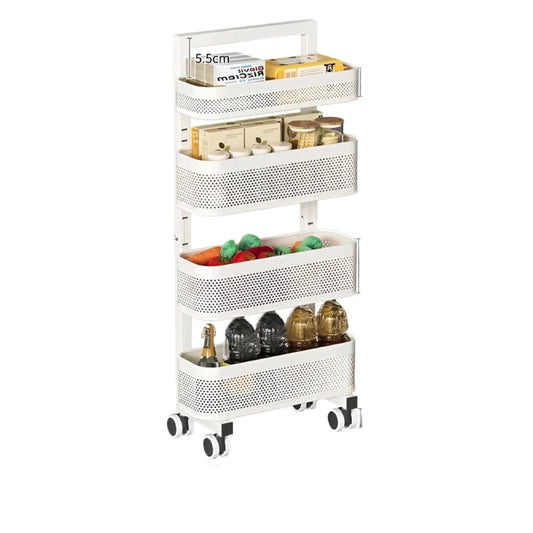 Modern Iron Kitchen Cart Adjustable Mobile Snack Storage Cart