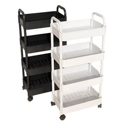 Multi-Layer Trolley Rack, Trolley Organizer, Mobile Bathroom Storage, Household Kitchen Multifunctional Cart with Wheels