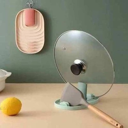 Multi Purpose Kitchen Pot Lid and Spatula Storage Rack