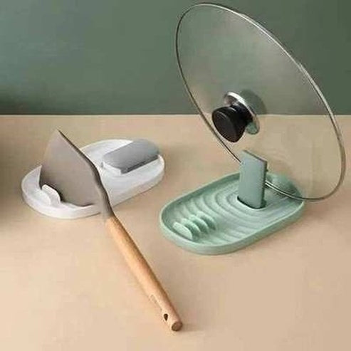Multi Purpose Kitchen Pot Lid and Spatula Storage Rack