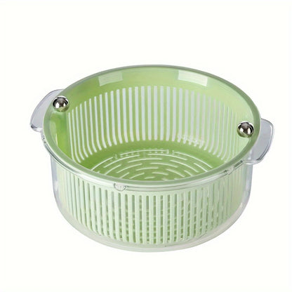 Multi-functional 2-Tier Kitchen Colander Basket with Dual Strainers for Convenient Washing 